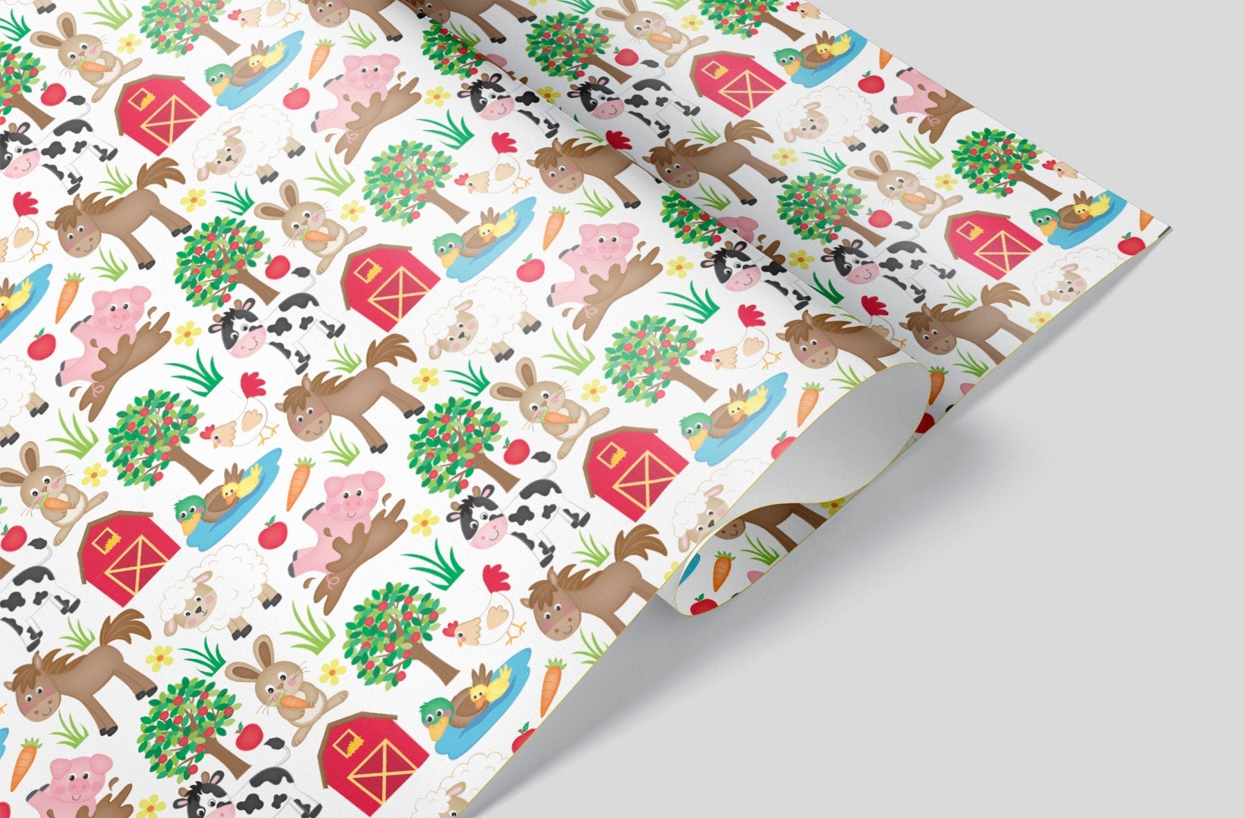 Printed Barnyard Animals Wrapping Paper – Viola Grace Shop - Viola