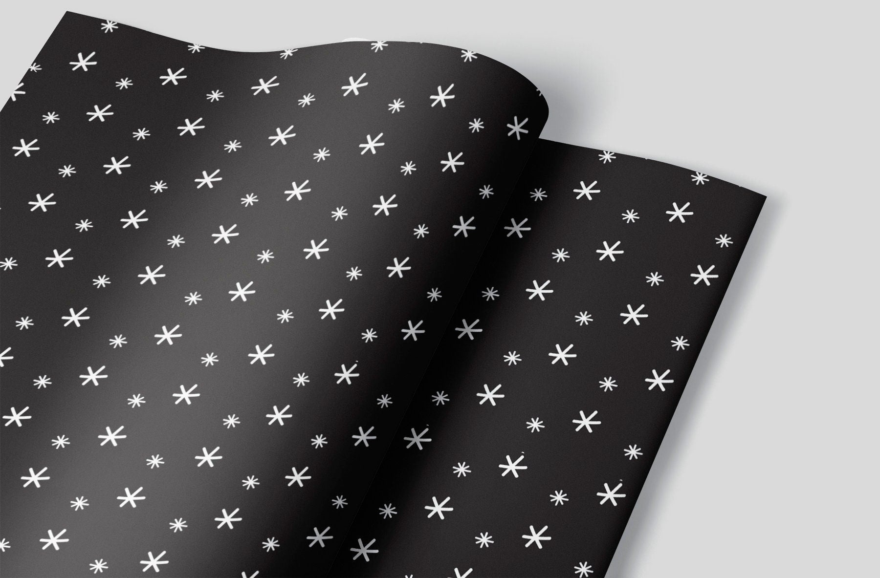 Black and White Snowflake Wrapping Paper - Viola Grace