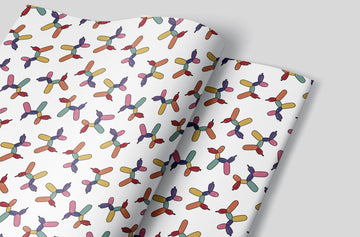 Wrapping Paper with a Colorful Balloon Dog pattern