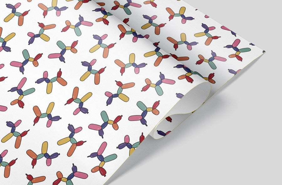 Wrapping Paper with a Colorful Balloon Dog pattern