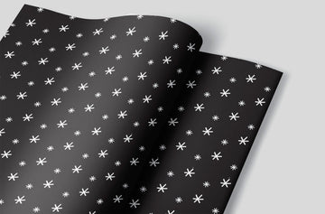 Black and White Snowflake Wrapping Paper Alexander's 
