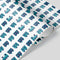 Wrapping Paper sheet with fun blue trains