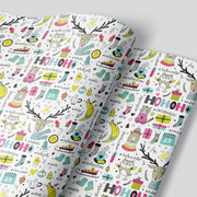 Boho Christmas Animals Wrapping Paper Alexander's 