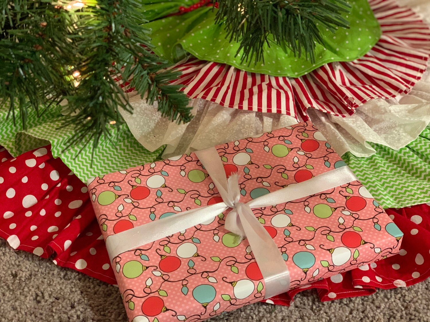 Bright Christmas Ornaments Wrapping Paper Alexander&#39;s 