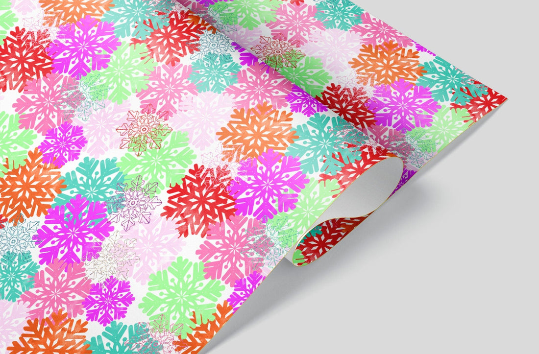 Bright Snowflakes Wrapping Paper Alexander's 