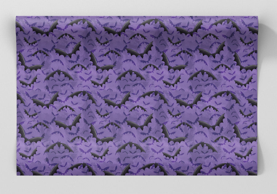 Cauldron of Bats on Purple Wrapping Paper Alexander's 