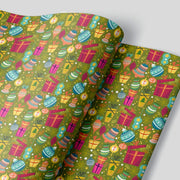Christmas Presents on Green Wrapping Paper Alexander's 
