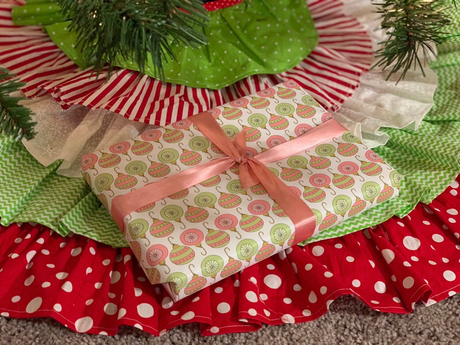 Classic Christmas Ornaments Wrapping Paper Alexander&#39;s 