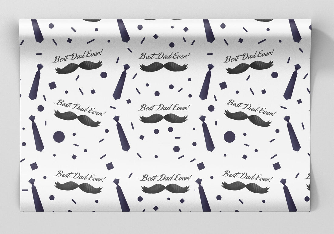 Father's Day Mustache & Ties Wrapping Paper Alexander's 