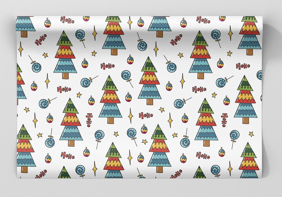 Festive Christmas Trees Wrapping Paper Alexander's 
