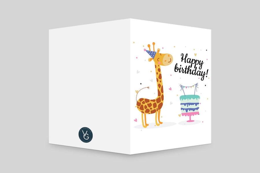 Giraffe Happy Birthday Greeting Card Violagrace-174 
