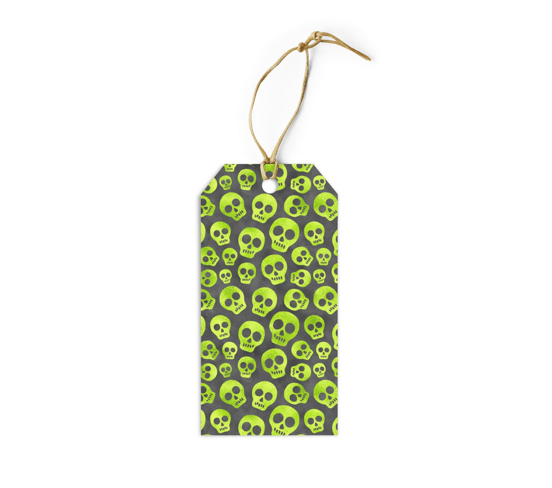 Green Skulls Gift Tags - Set of 10 Gift Tags & Labels Violagrace-174 