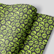 Green Skulls Wrapping Paper Alexander's 