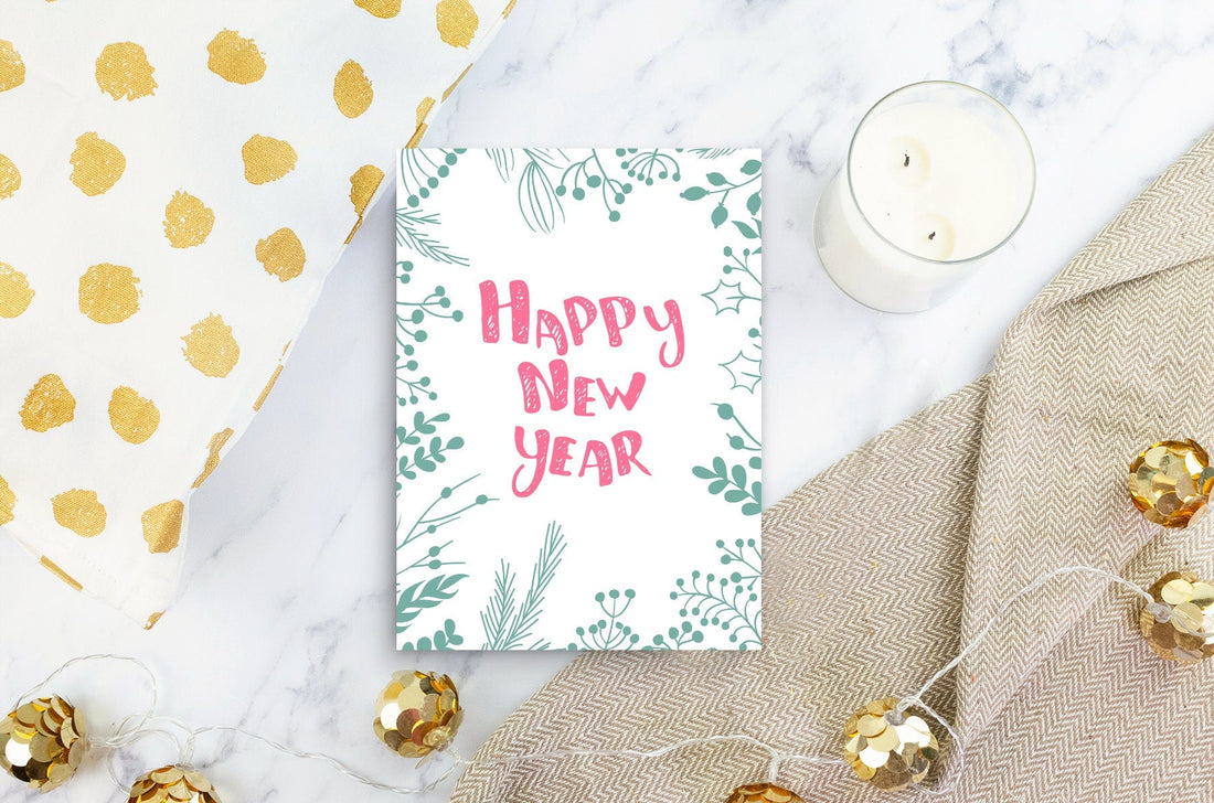 Happy New Year Greeting Card Violagrace-174 
