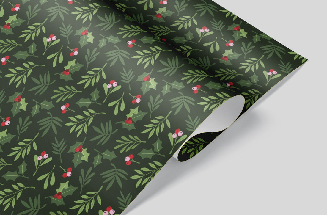 Holly and Mistletoe Wrapping Paper Alexander's 