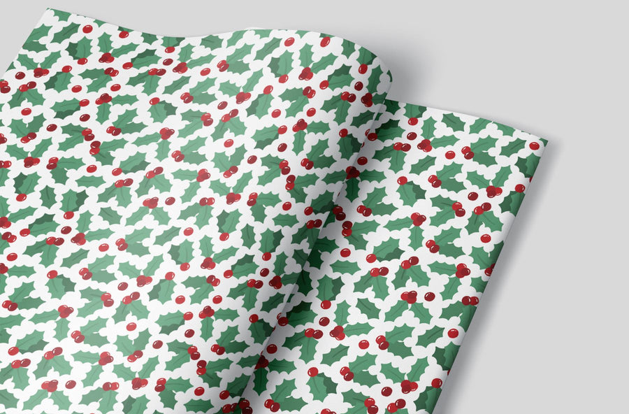 Holly Berries Wrapping Paper Alexander's 
