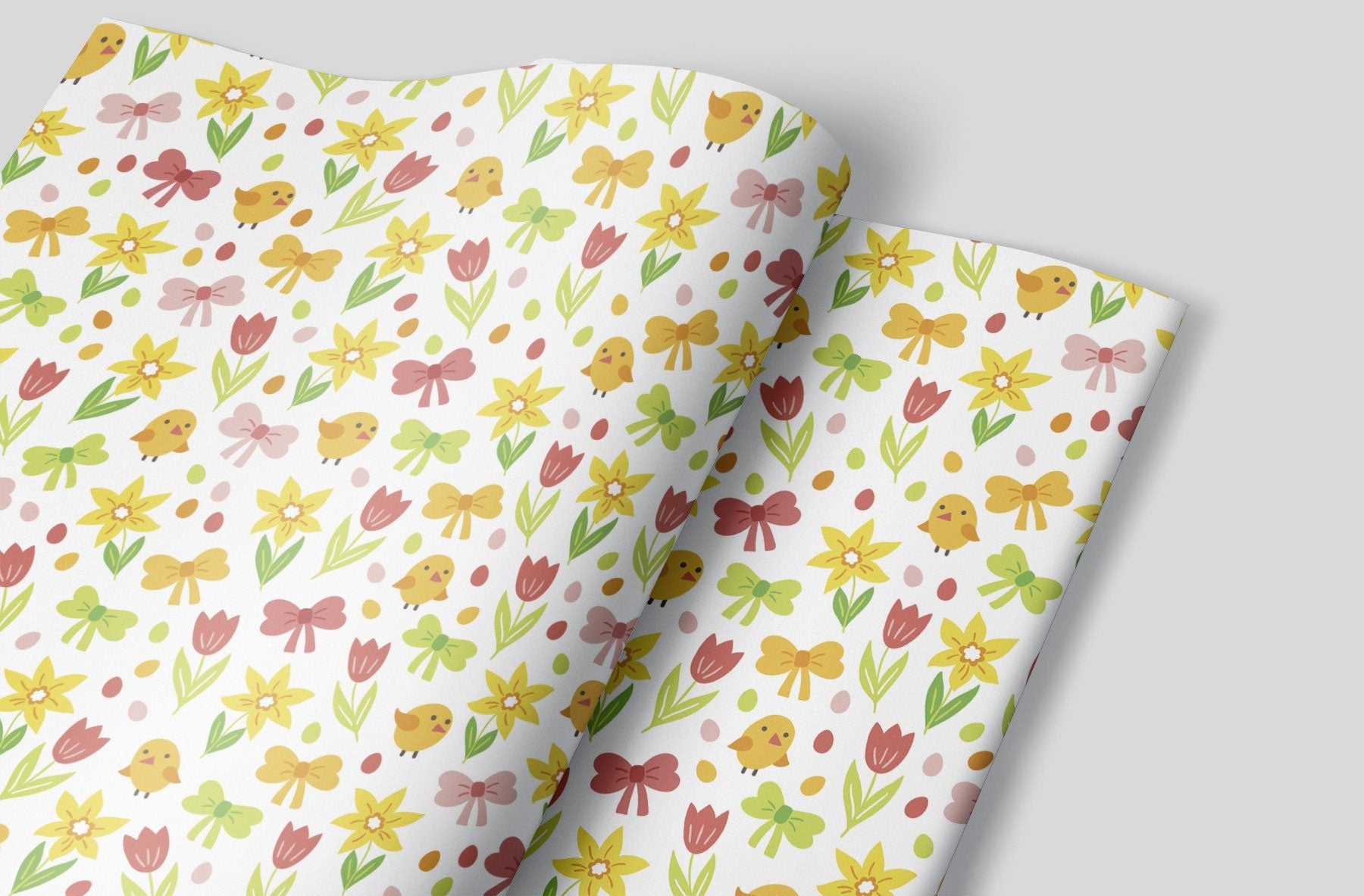 Baby Chicks in a cute Easter Scene on Wrapping paper