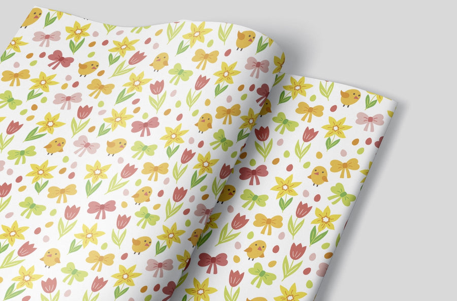 Baby Chicks in a cute Easter Scene on Wrapping paper