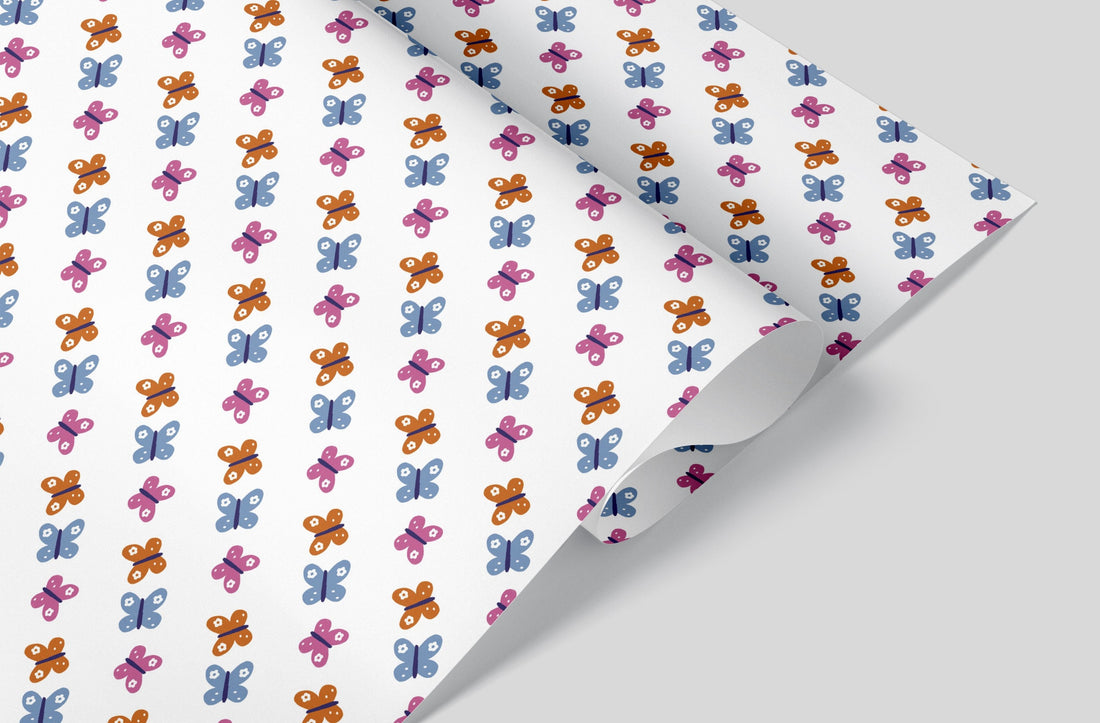butterfly wrapping paper for spring, summer and birthdays
