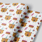 Birthday Tiger Wrapping Paper Sheets for Birthday Parties