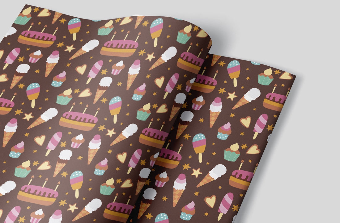 Chocolate Cake Wrapping Paper for Birthdays
