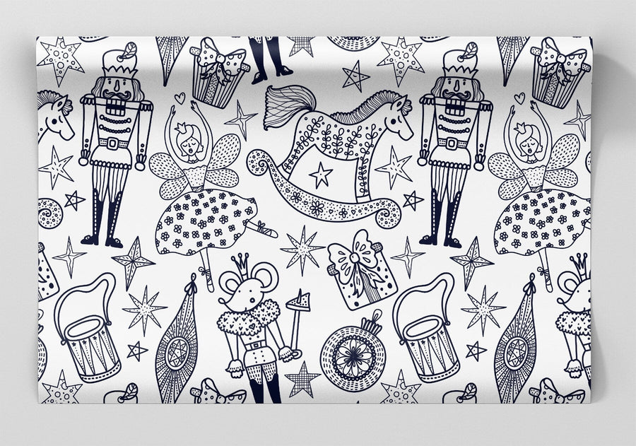 Marching Nutcracker Sketch Wrapping Paper Alexander's 