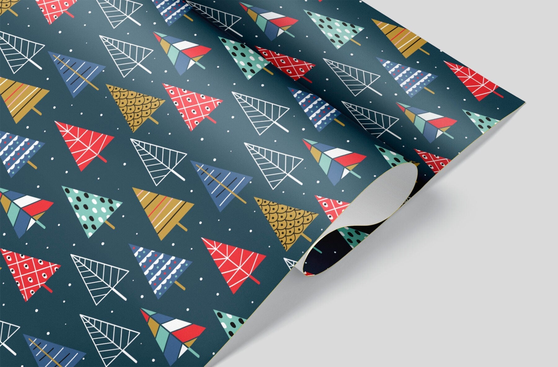 Modern Christmas Tree Wrapping Paper Alexander&#39;s 
