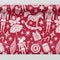 Red christmas wrapping paper with white night of the nutcracker characters