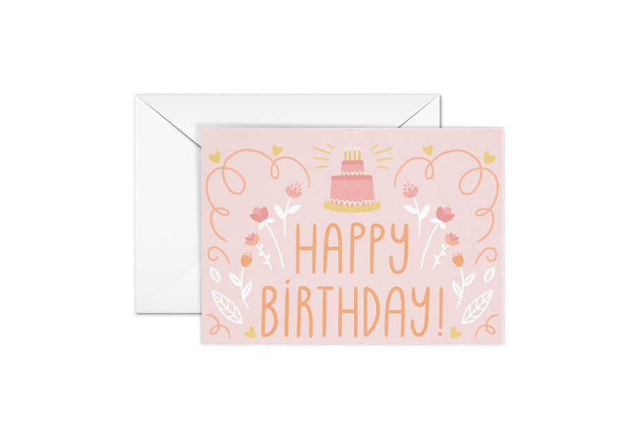 Pink Happy Birthday Greeting Card Violagrace-174 