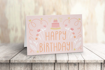 Pink Happy Birthday Greeting Card Violagrace-174 