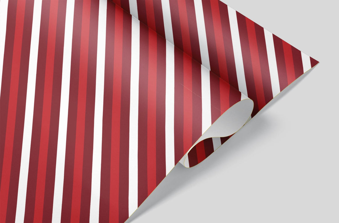 Red Candy Cane Stripes Wrapping Paper Alexander's 