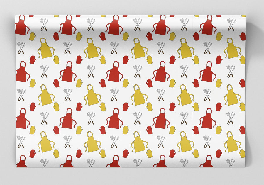 Red & Gold Grilling Apron Wrapping Paper Alexander's 