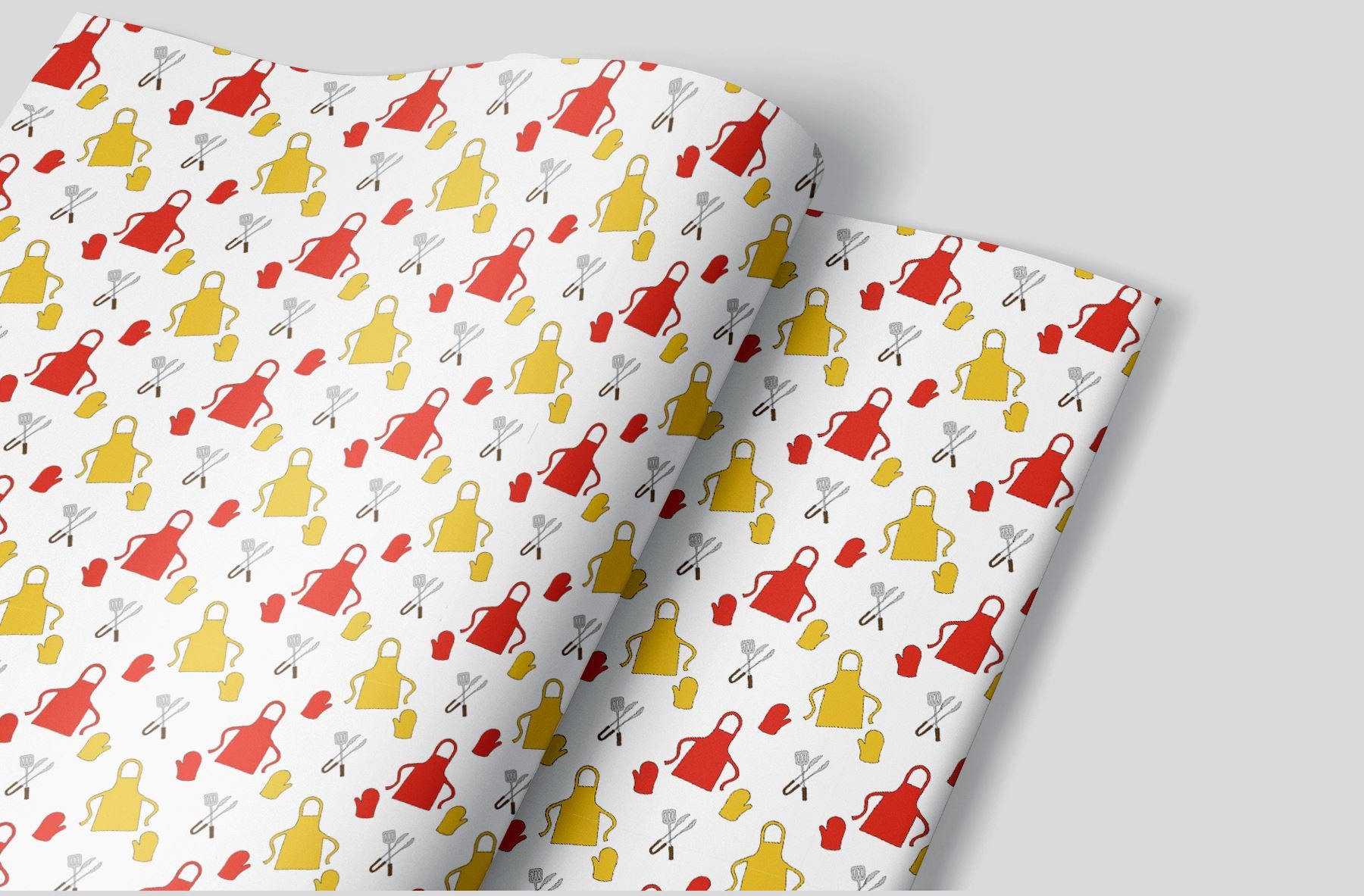 Red & Gold Grilling Apron Wrapping Paper Alexander's 