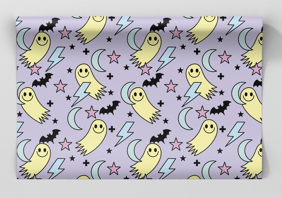 Retro Ghosts Wrapping Paper Alexander's 