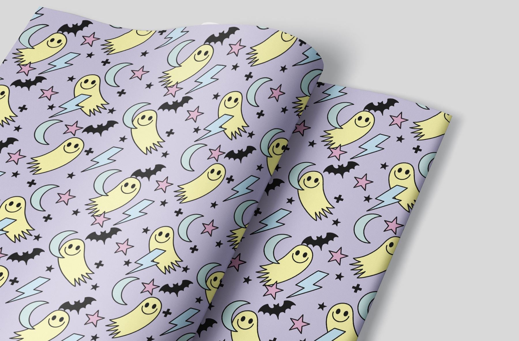 Retro Ghosts Wrapping Paper Alexander&#39;s 