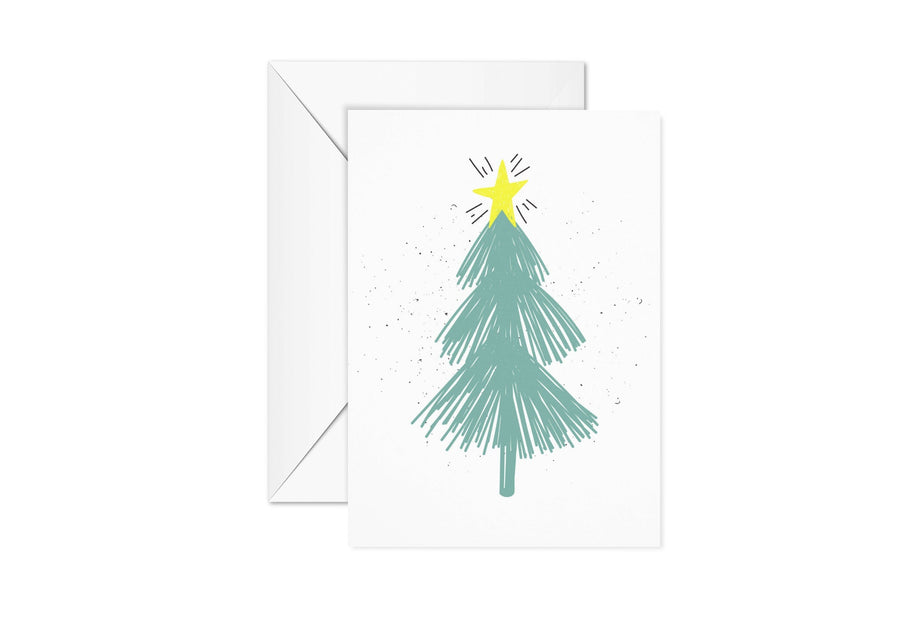 Simple Christmas Tree Greeting Card Stationery Violagrace-174 