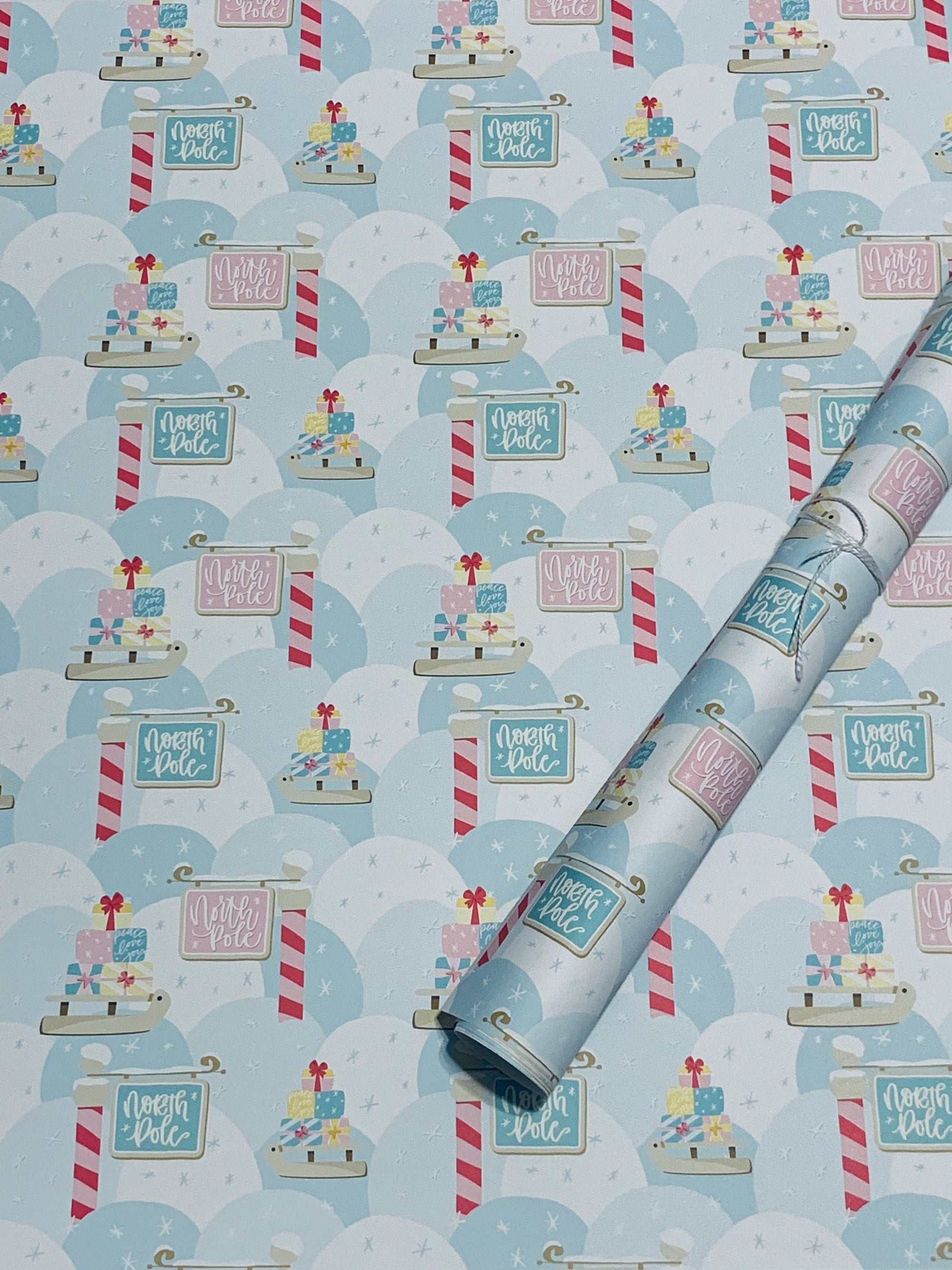 Sleds at The North Pole Wrapping Paper Alexander&#39;s 