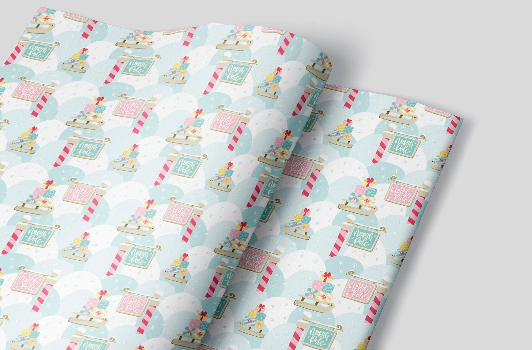 Sleds at The North Pole Wrapping Paper Alexander&#39;s 