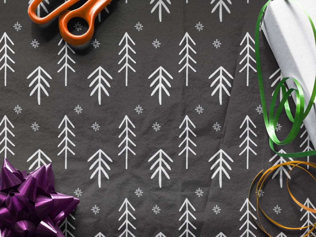 Snow Capped Trees Wrapping Paper Alexander's 