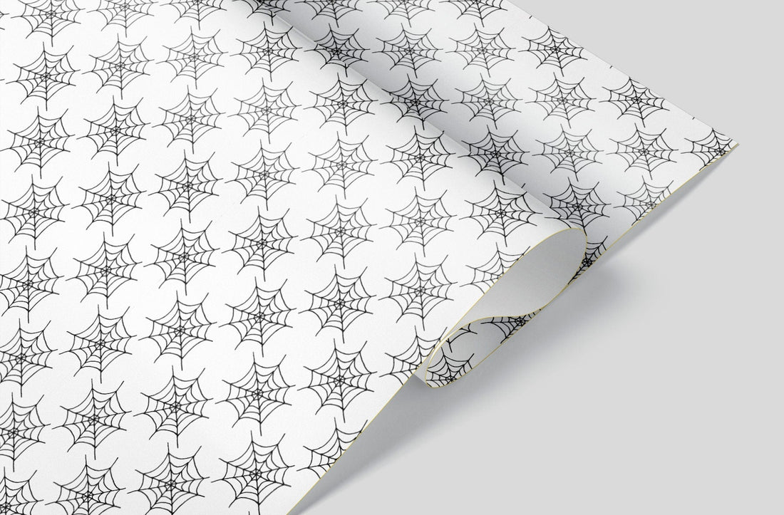 Black Spider Web Wrapping Paper - Viola Grace