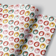 The Many Faces of Santa Wrapping Paper Alexander's 