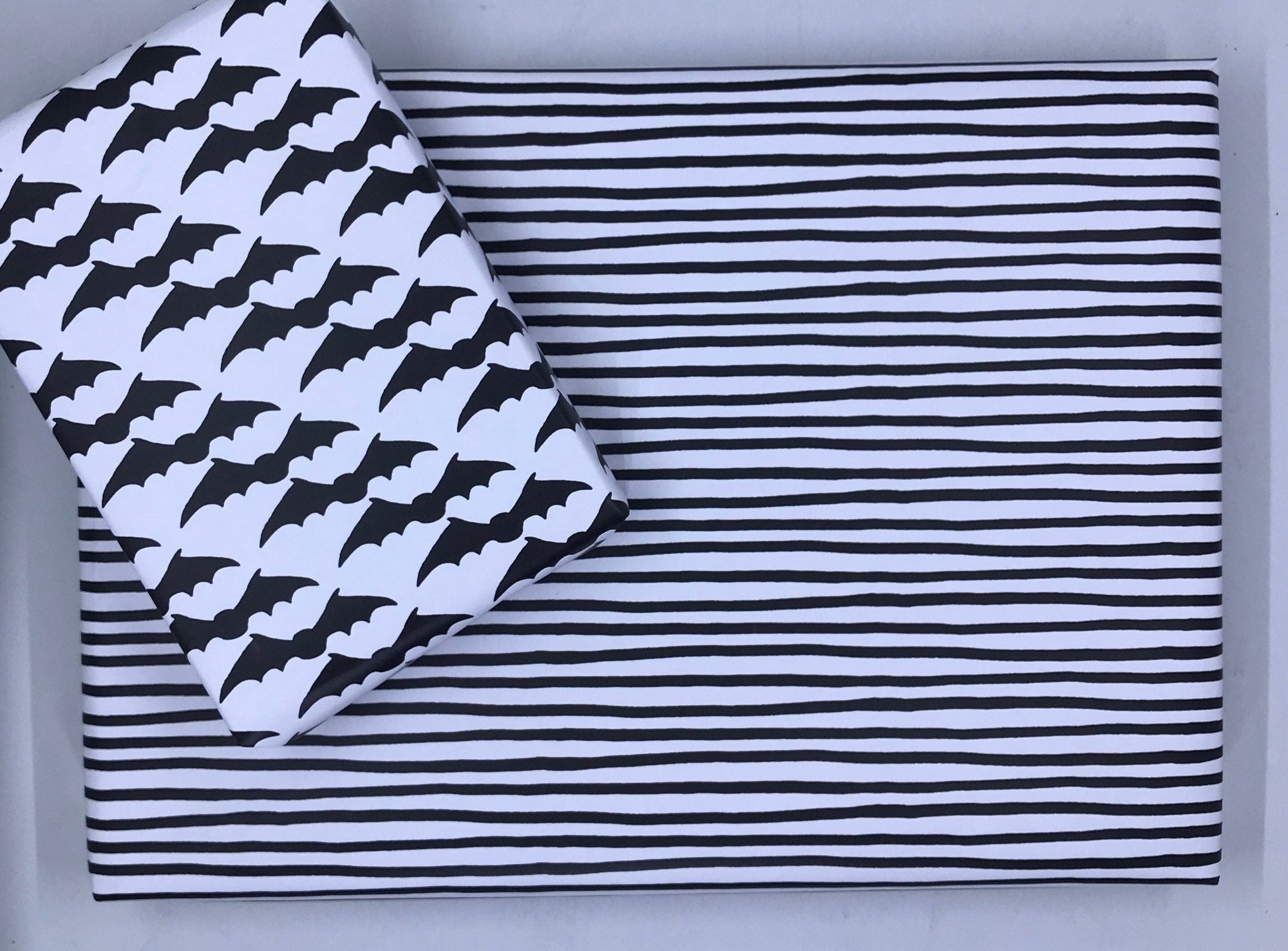 White and Black Stripes Wrapping Paper Alexander&#39;s 