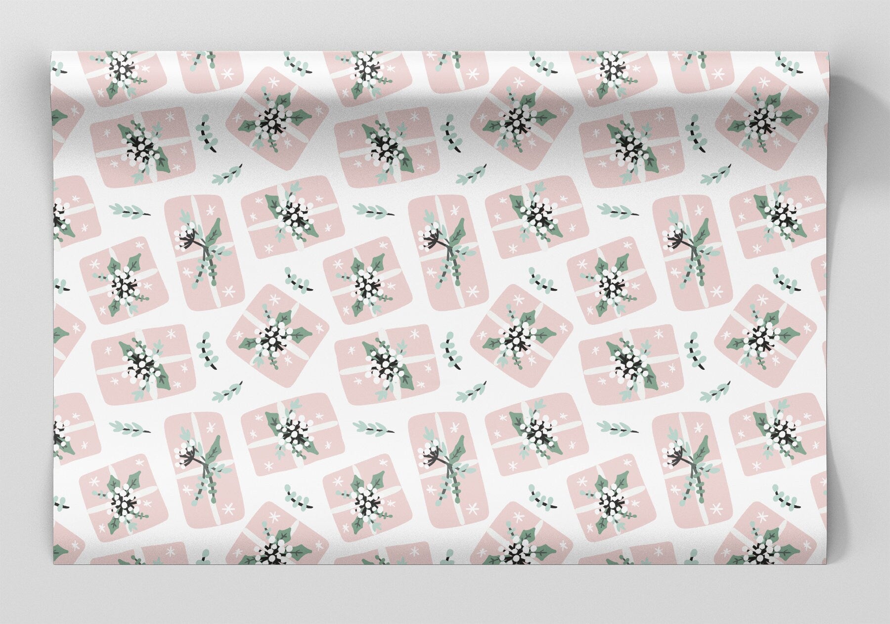 Winter Wedding in Pink Wrapping Paper Alexander&#39;s 