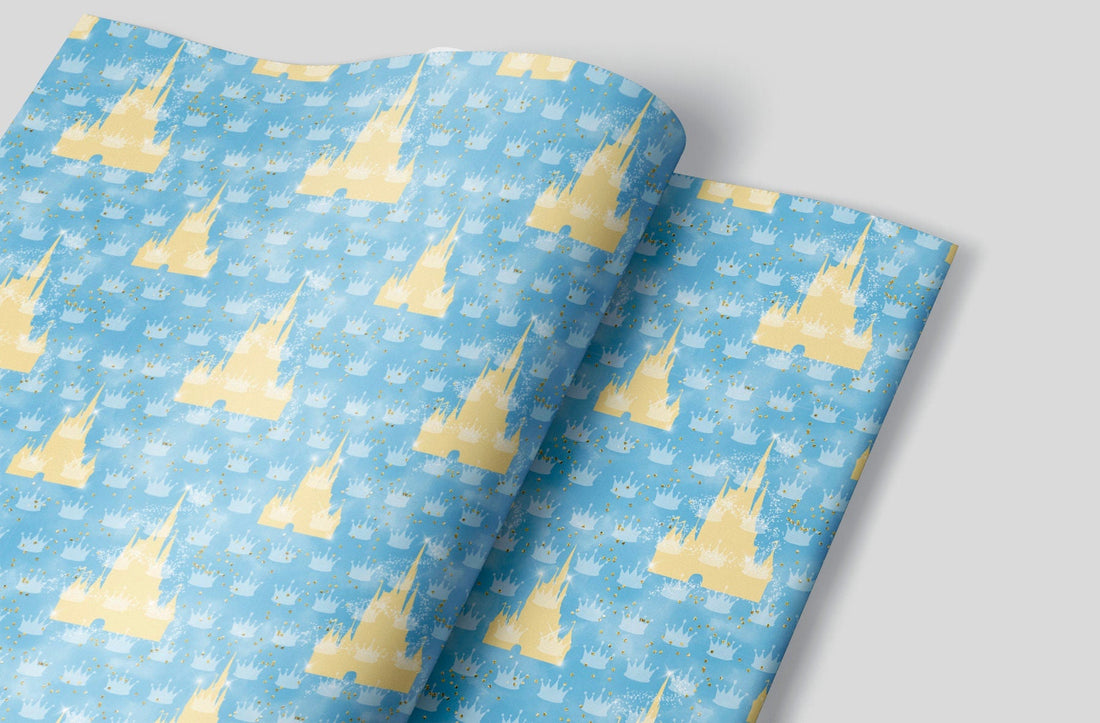Yellow Princess Castles Wrapping Paper Alexander's 